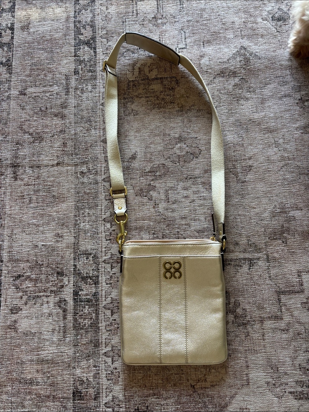 Coach Gold Crossbody Bag with Gold Hardware